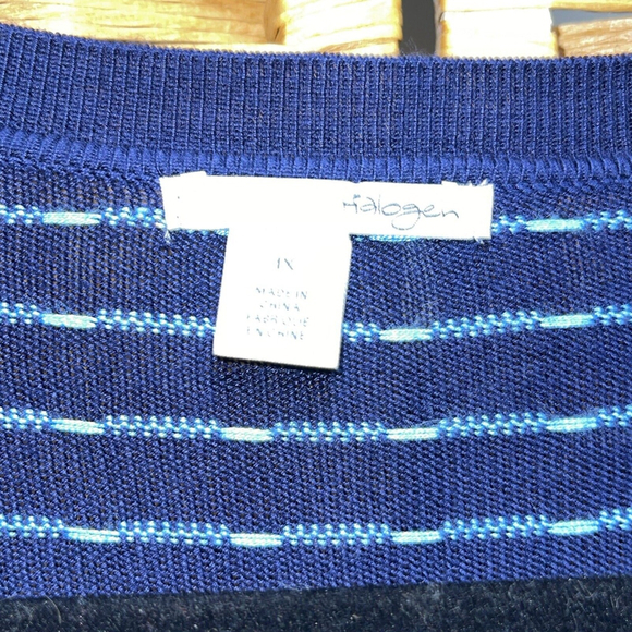 NWOTs Halogen Blue Dash Line Pattern Cardigan Size 1X - Picture 5 of 6